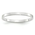 thumbnail image 1 of 10k White Gold 2mm Flat Plain Classic Wedding Band Ring Size 9, 1 of 4
