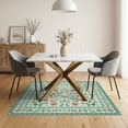 thumbnail image 3 of ODIKA 5'x7' Green Sage Botanical Floral Vine Courtyard Washable Area Rug Traditional Inspired Ornate Border Design for Dining Room, Under Table, Home Office, Non-Slip Chair-Friendly, 3 of 7