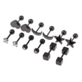 thumbnail image 2 of 12 piezas de pendientes de rosca de bola de acero inoxidable Hugo pendientes de tuerca con corazón joyería Negro, 2 of 8