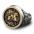 thumbnail image 2 of RingDiamond Dark Society Ring Ring Ring Big Ring Shape Gift Ring Golden Gold Ring Vintage Ring Rings, 2 of 8