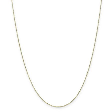 - 10kt Yellow Gold .8mm Link Cable Chain Necklace 20 Inch Pendant Charm Round Fine Jewelry Ideal Gifts For Women Gift Set From Heart