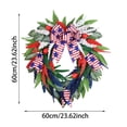thumbnail image 3 of Patriotic 4th of July Wreath for Front Door Red White Blue Independence Day Memorial Day Summer Farmhouse Wall Door Decoration(F,One Size), 3 of 7