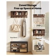 thumbnail image 2 of Coat Rack with Shoe Storage, 3-in-1 Hall Tree Combo, Rustic Brown, 2 of 9