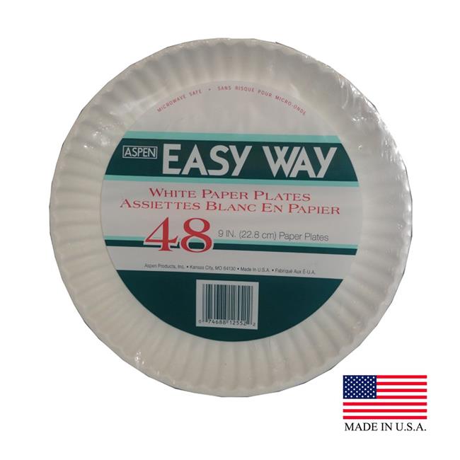 9 in. Uncoated Paper Plate Case of 1152