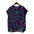 thumbnail image 4 of Blue Womens Summer Tops Cute Tops for Women Collar Non Sleeve Linen Shirts Plus Size Floral Blouses Casual Summer Clothes Going Out Tops for Women, 4 of 4