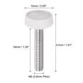 thumbnail image 2 of Unique Bargains 30 Paquets M5 x 34mm Filetage Mâle Boutons Moletés Vis pour Pouce Boutons de Serrage Prise Blanc, 2 of 5