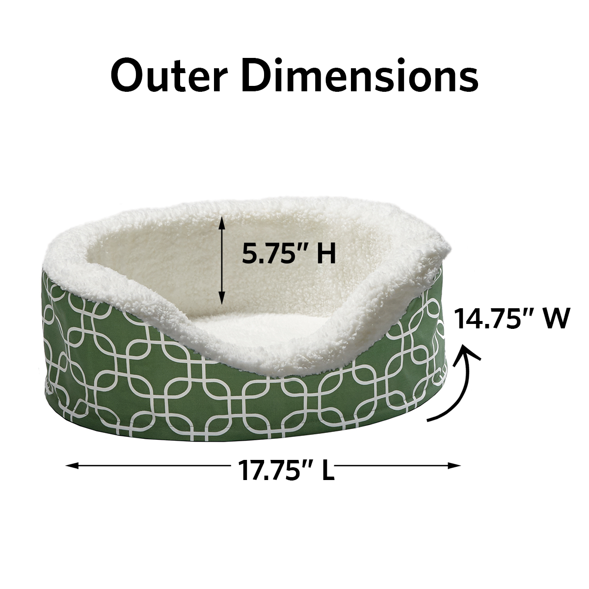 MidWest Homes for Pets QuiteTime Teflon Nesting Dog/Cat Pet Bed, Green, 20 in