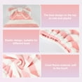 thumbnail image 3 of Unique Bargains 2pcs Hair Drying Towel Hair Towel Wrap for Women Striped Bow Drying Cap for Short Hair Pink Green White, 3 of 7