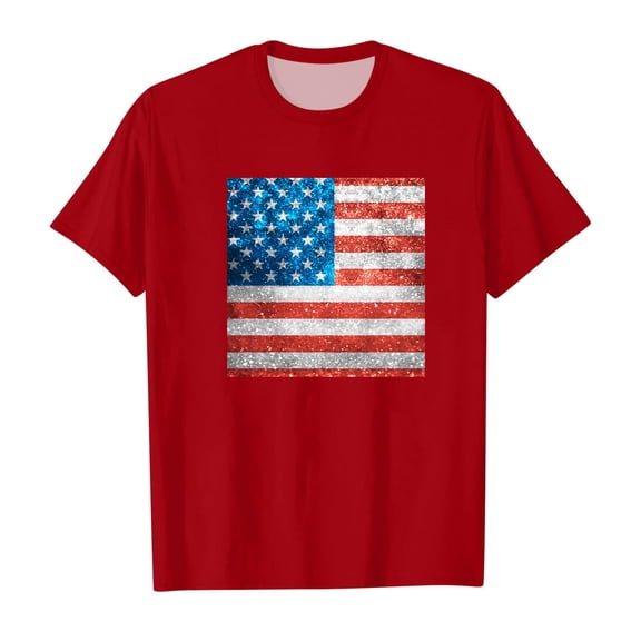 CONROSES Independence Day Boys Short Sleeve Tshirts Patriotic Usa Flag Graphic July 4Th T-Shirts Tee Tops, Sizes 11-12 Years