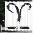 thumbnail image 3 of Ambesonne Zodiac Shower Curtain, Aries Astrology Sign, 69"Wx70"L, White Black, 3 of 4