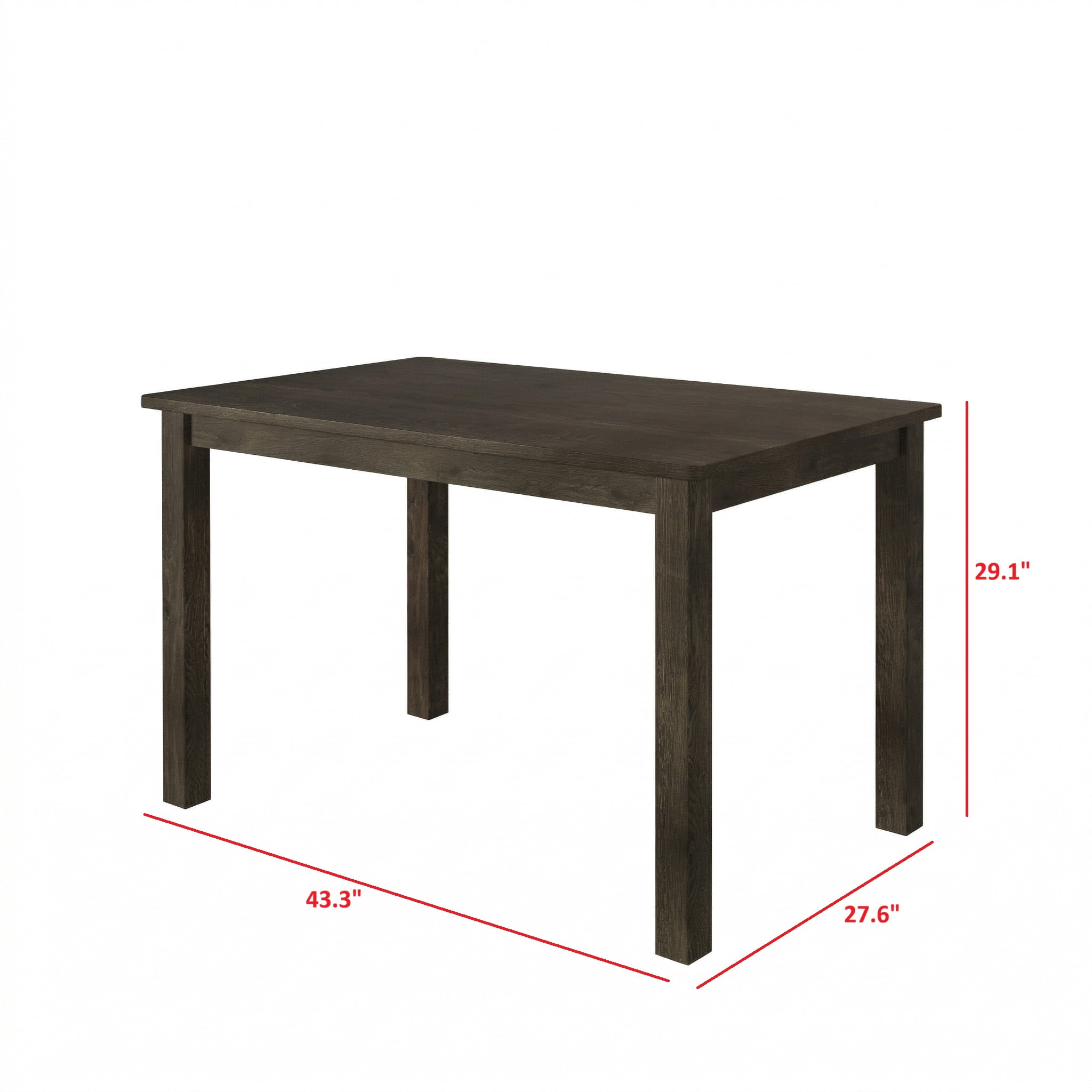Home Design Lompoc 5-Piece Dining Table Set, Modern Rectangular Table with 4 Warm Gray Linen Upholstered Chairs, Easy Assembly