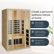 JNH Lifestyles Ensi+ 2 Person Ultra-Low EMF Far Infrared Sauna, Personal Indoor Luxury Spa for House and Gym