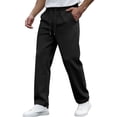 thumbnail image 2 of Men's Pants Big and Tall 54x30 Solid Color Tight Waist Drawstring Pocket Casual Sports Pants Active Fit, 2 of 7