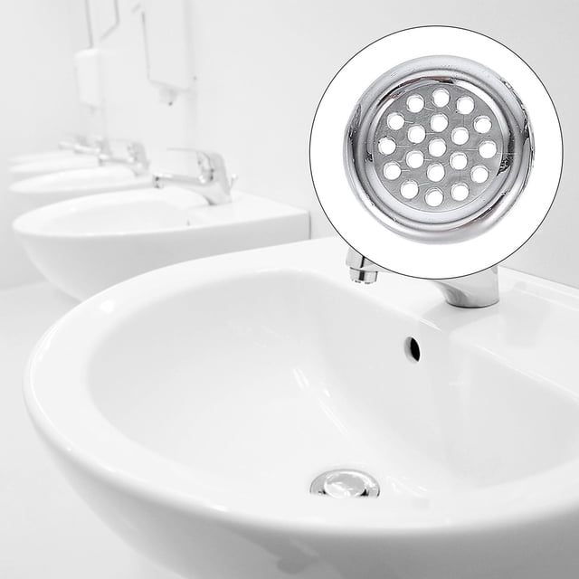 EXHUMKY 20Ud Cubierta Para Orificio De Desbordamiento En Lavabo Color Plata Material Resistente