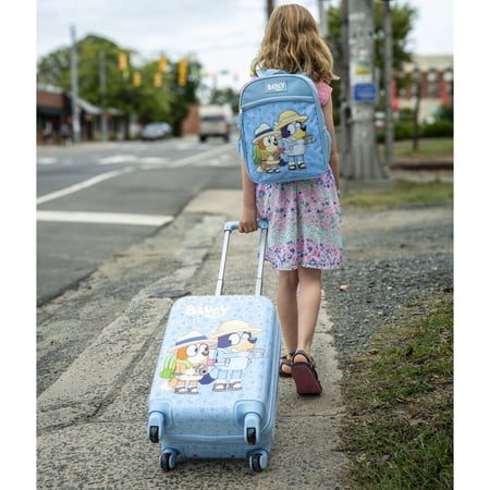 Bluey Kids Luggage  - 18 Luggage Suitcase With Wheels, 13.75