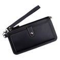 thumbnail image 1 of Multiple Womens Long Wallet, PU Leather Holder, Purse, Large Black, 1 of 6