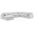 thumbnail image 3 of Meridian Furniture Indulge 193.5" Velvet U-Shaped Modular Sectional in Cream, 3 of 10
