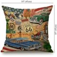 thumbnail image 4 of Antique Car Throw Pillow Cover, Old Classic Car Theme American Vintage Route 66 Diner Motorcycle Shabby Chic Home Decor Pillowcase for Sofa 18x18 Inches, 4 of 5