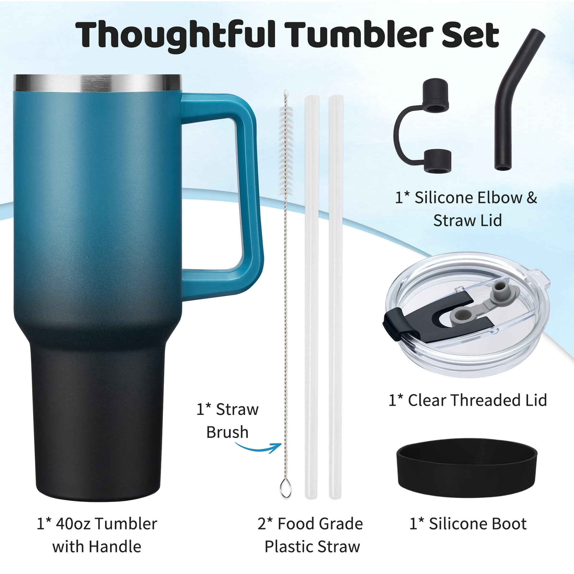 40oz Water Bottle,Insulated Tumbler with Lid and Straw,Keep Cold 34-Hrs & Hot 10-Hrs Travel Coffee Mug,Water Jug Gifts for Women Men