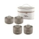 thumbnail image 2 of Juego de fiambreras aisladas de 4 piezas, caja Bento, apilable, redonda, para almacenamiento de alimentos fríos o calientes con bolsa, contenedor de a Marrón, 2 of 8