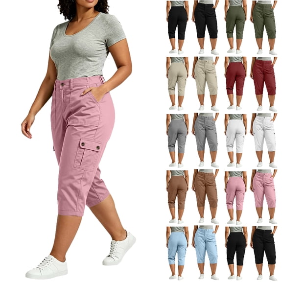 Linen Pants Women Summer Solid Color Elastic Loose Plus Size Straight Flowy Trousers Fashion Bohemian Beach Casual Wide Leg High Waisted Pants With Pocket S-5XL
