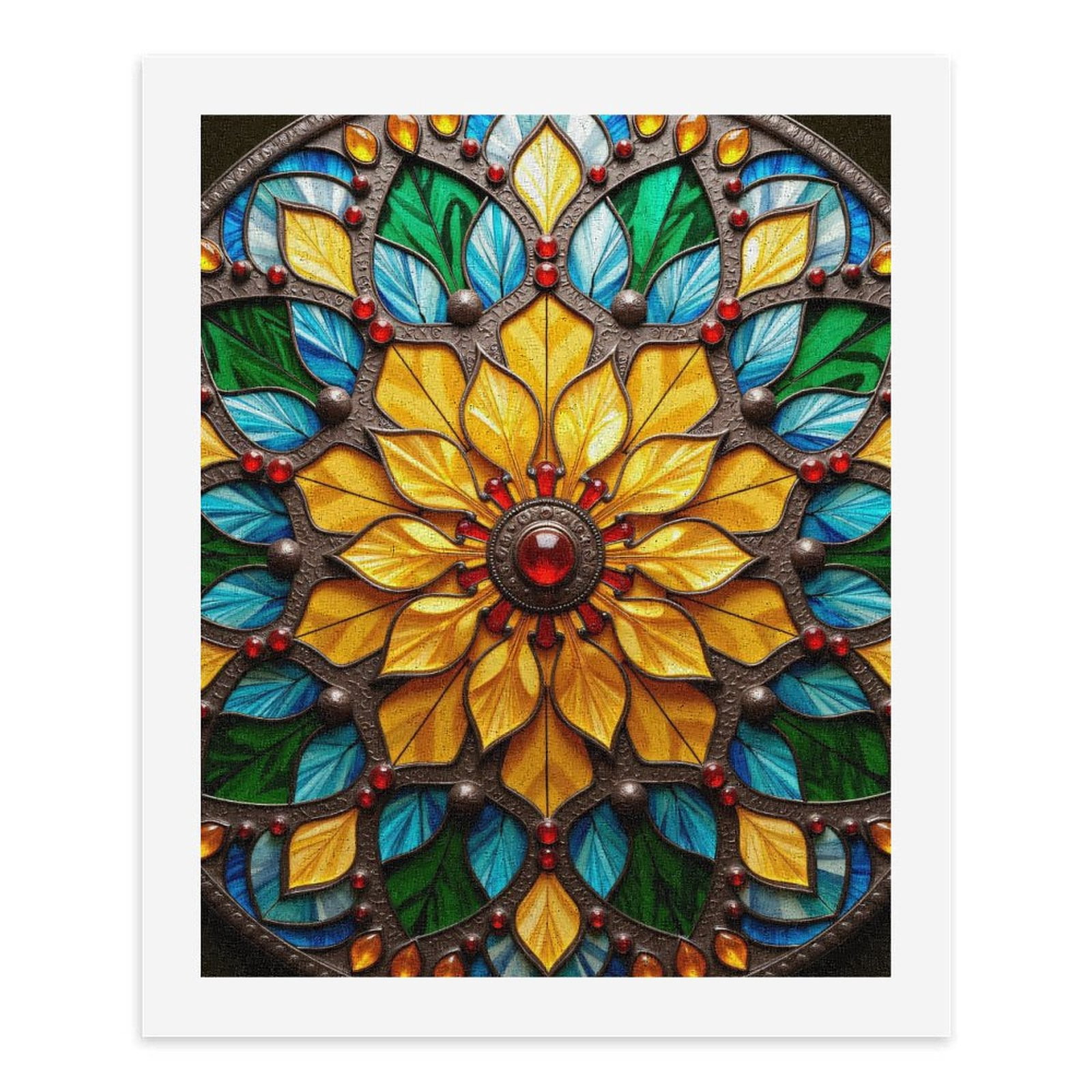 Paint By Numbers Kit for Adults Beginner - DIY Stained Glass Mandala Art Canvas Painting Kits for Adults, Frameless Paint By Number for Adults for Home Wall Decor 16x20 Inch
