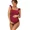 wine red, variant on One Piece Ruffle Maternity Swimsuit Flying Collar Moderate Coverage Bathing Suit for Women Square Neck Swimwear