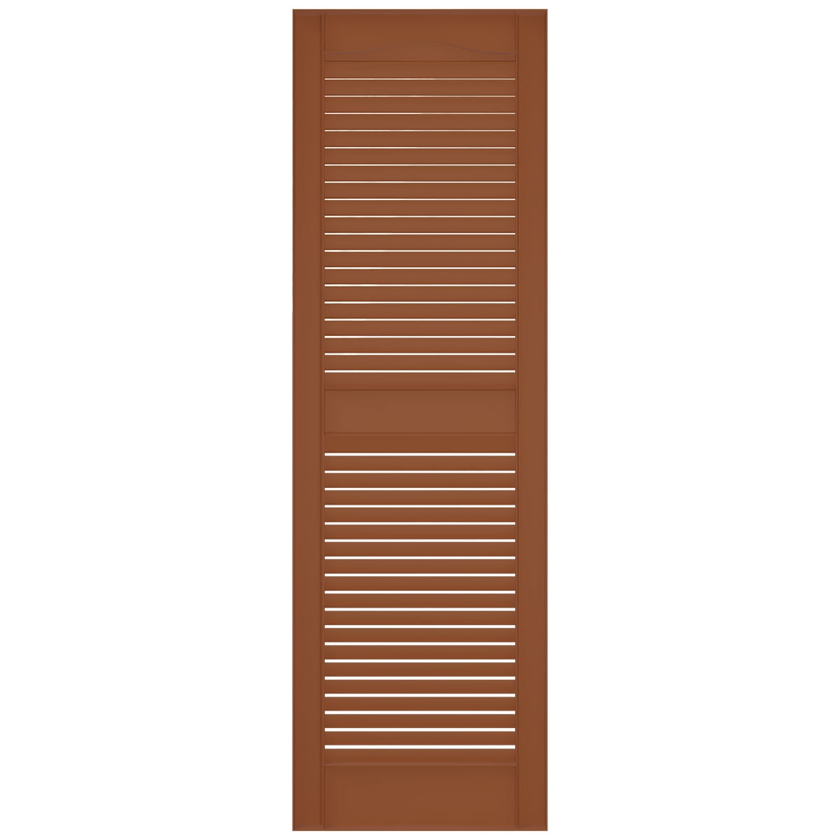 Ekena Millwork 14.5 in. W x 45 in. H Builders Edge, TailorMade Cathedral Top Center Mullion, Open Louver Shutters, Includes Matching Installation Spikes (Per Pair), 471 - Treated Cedar