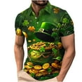 thumbnail image 3 of BiZtdJrK Weekly Sales, Big and Tall Tops for Men Novelty Golf Shirts Holiday Short Sleeve Button Down Lapel Blouse St Patricks Day Shamrock Printed Polos Shirt Multicolor XXXL, 3 of 6