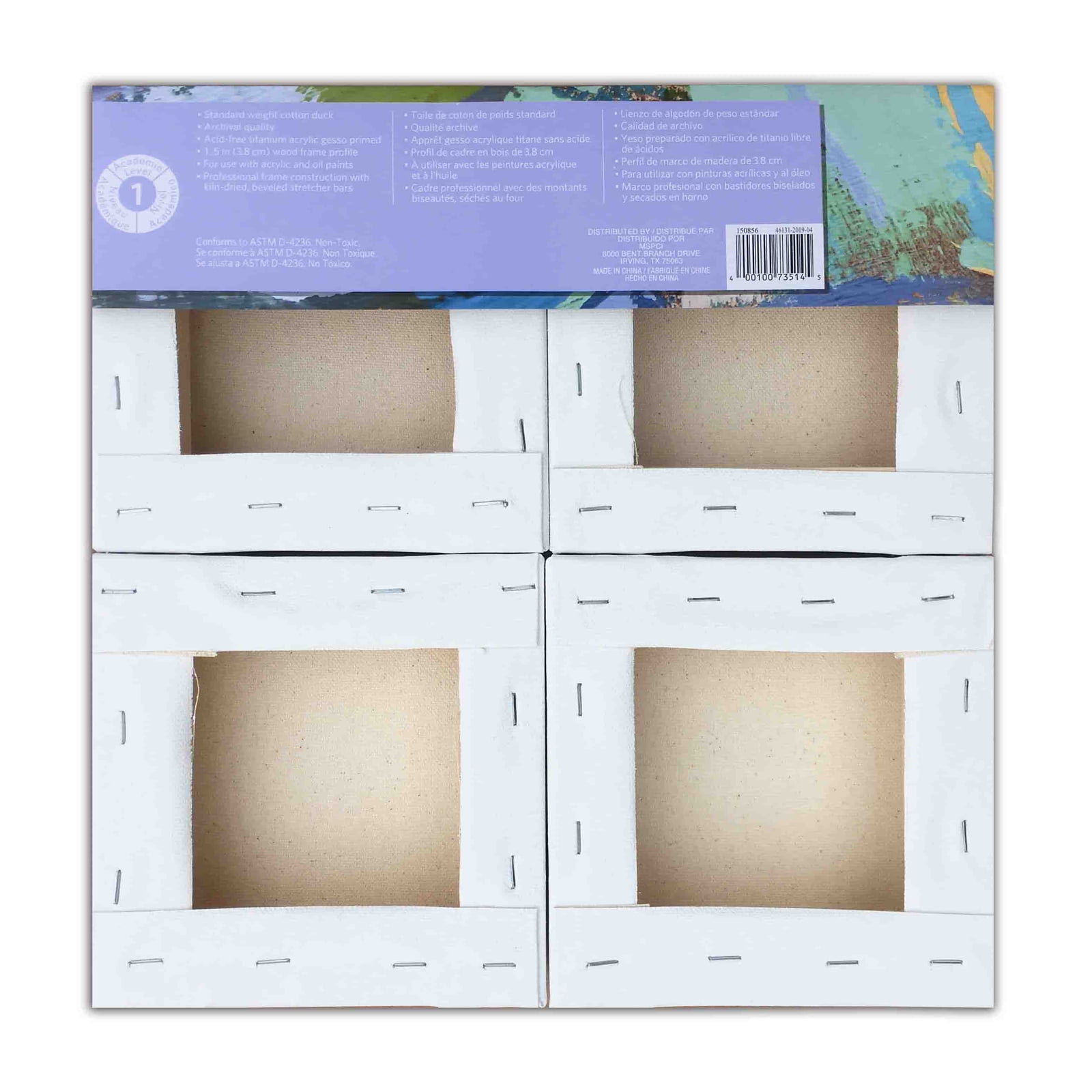 4 Count (24 total) 6” x 6” Level 1 Deco Canvas Pack by Artist's Loft - Acid Free Cotton Canvas for Paint - Acrylic - & Oils - Bulk 6 Pack
