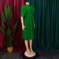 thumbnail image 5 of AURA Plus Size Women Pleated High Waist Midi Dress Half Turtleneck Button Elegant Autumn Dress, 5 of 8