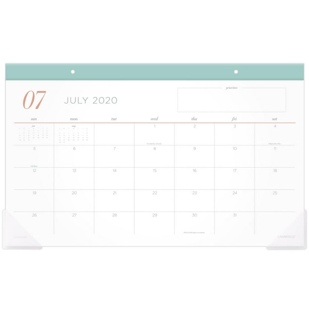 Cambridge WorkStyle Academic Compact Monthly Desk Pad Calendar, 18 x 11