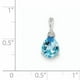 925 Sterling Silver Rhodium Diamond and Lght Topaze Bleue Pendentif en Forme de Larme – image 2 sur 2