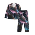 thumbnail image 1 of Balery Bird 3 Conjunto de Pijama con Estampado para Mujer, Conjunto de Dos Piezas con Manga Larga, Ropa de Dormir Suave con Bolsillos, Pijamas Cómodos-Medium, 1 of 7