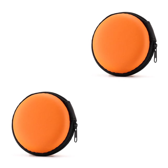 Bewildely Bolsas de almacenamiento para auriculares compatibles con Bluetooth Estuche de transporte para viajes al aire libre Estuches con cremallera para Naranja 2piezas Bewildely CBP008863