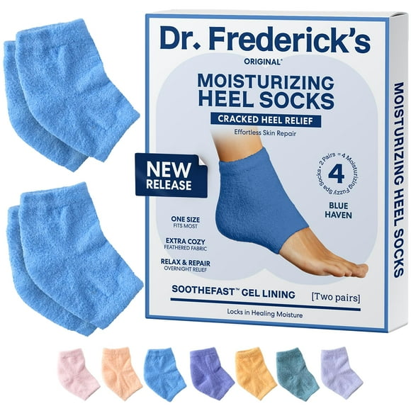 Calcetines hidratantes con tacón borroso Dr. Frederick's Original Blue