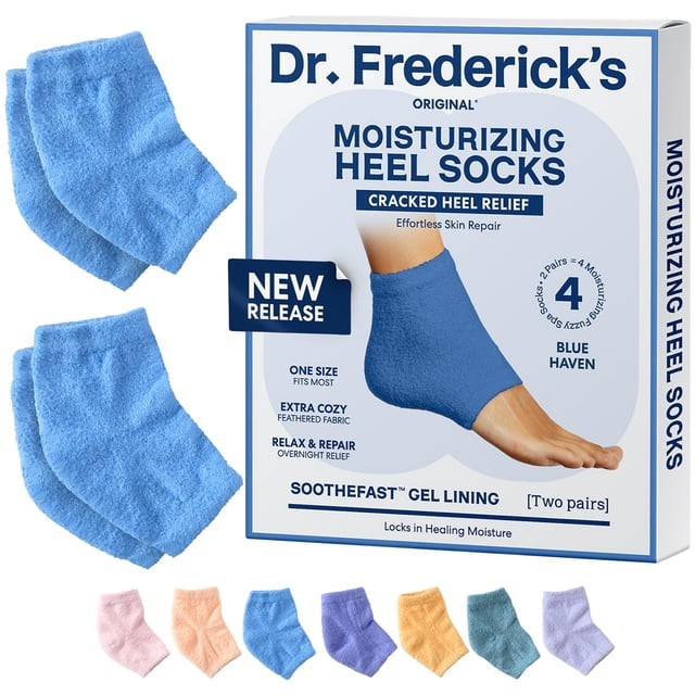 Calcetines hidratantes con tacón borroso Dr. Frederick's Original Blue