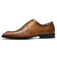 thumbnail image 2 of Santimon Yellow Brown Dress Shoes for Men Lace up Formal Modern Oxford Shoes Stylish Pointed Toe Derby Shoes for Wedding Party US 7.5, 2 of 8