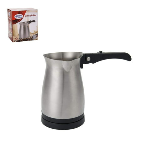 Stainless Steel Electric Coffee Maker With Foldable Handle, Travel Size,360 degree Rotation-120V/60HZ,