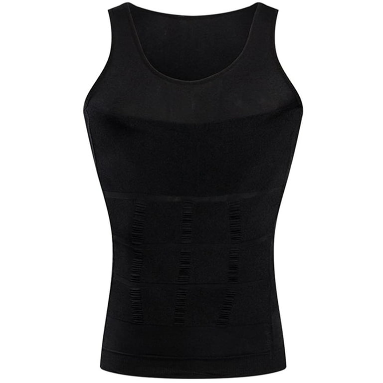 MOLUTAN Mens Compression Shirt Slimming Body Shaper Vest Sleeveless Waist  Traner Workout Tank Top Tummy Control Shapewear - black - XS/S - ShopStyle