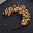 thumbnail image 2 of Perla Boda Diadema Flor hecha a mano Tiara Corona Boda Accesorios para el cabello para dorado jinwen diademas de novia, 2 of 5