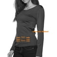 thumbnail image 2 of Women Long Sleeve Stretch Round Neck Solid Stretch Seamless Shirt, 2 of 3