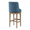 thumbnail image 6 of Rowan 2-Pack Swivel Barstool in Navy Fabric with Medium Oak legs, 6 of 10