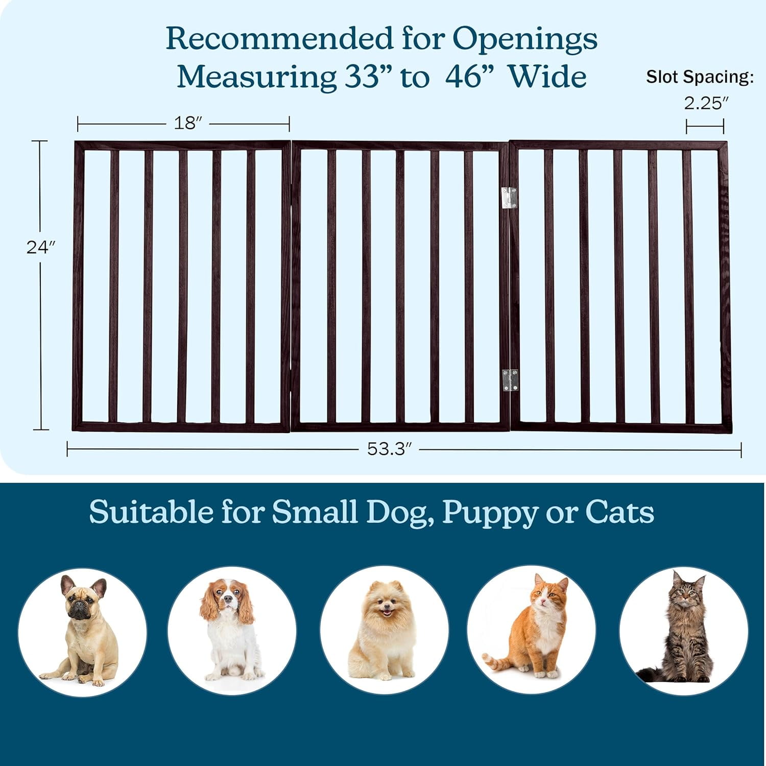 4-Panel Indoor Foldable Pet Fence for Stairs, Hallways, or Doorways - 72x24-Inch Retractable Freestanding Dog Gate