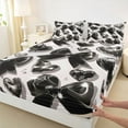 thumbnail image 3 of Castle Fairy Black Ribbon Bow Twin Sheet Sets 3pcs for Boys Girls,Kawaii Love Heart Print Twin Fitted Sheet Microfiber,Dreamy Princess Breathable Flat Sheet,Lightweight Room Decor, 3 of 7