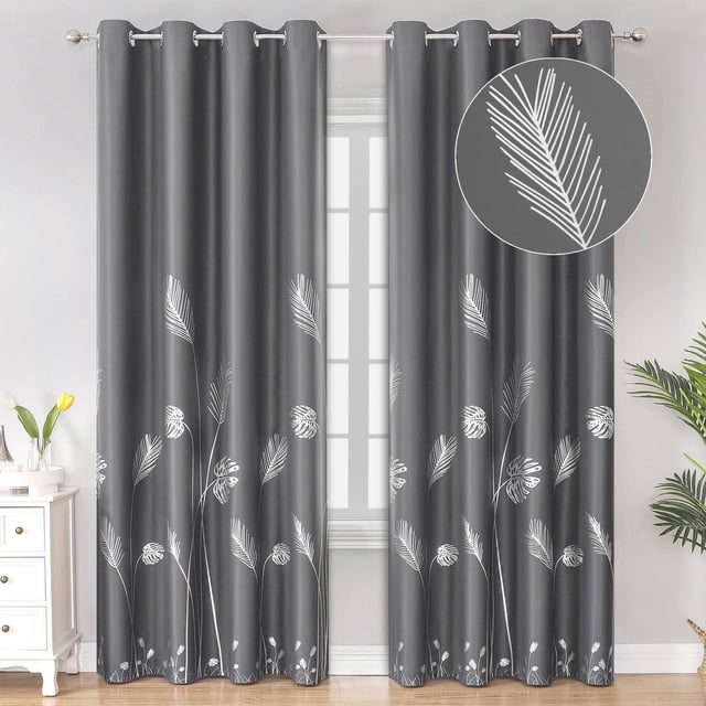 Cortinas Estelar Textiler 132x213 cm Blackout Gris Oscuro 2 Paneles