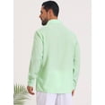 thumbnail image 3 of DARING DIVA Men's Seersucker Long Sleeve Button Down Textured Striped Shirts XL Green, 3 of 7