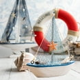 thumbnail image 2 of HCTSHG Nautical Wooden Ornament Set, Features Retro Beach and Sailboat Designs, Perfect as Kitchen, Bathroom, or Office Centerpiece, Great for Themed Nautical Party Decorations and Table Settings, 2 of 4