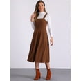 thumbnail image 4 of DARING DIVA Tank Ribbed Vintage A-Line Casual Midi Dress XS Brown, 4 of 6
