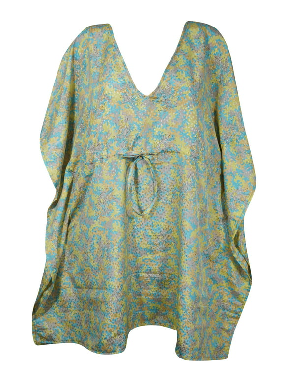 Mogul Women Summer Short Kaftan Dress Colorful Dress M-XL